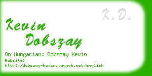 kevin dobszay business card